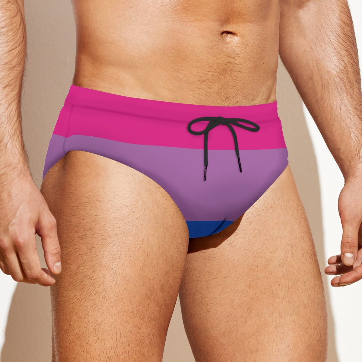 Drawstring Swim Briefs - Bi Pride Design