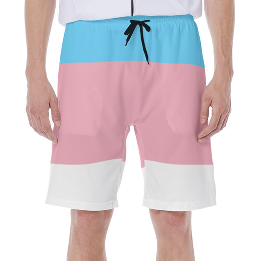 Mesh-lined Swim Trunks - Trans Pride Print