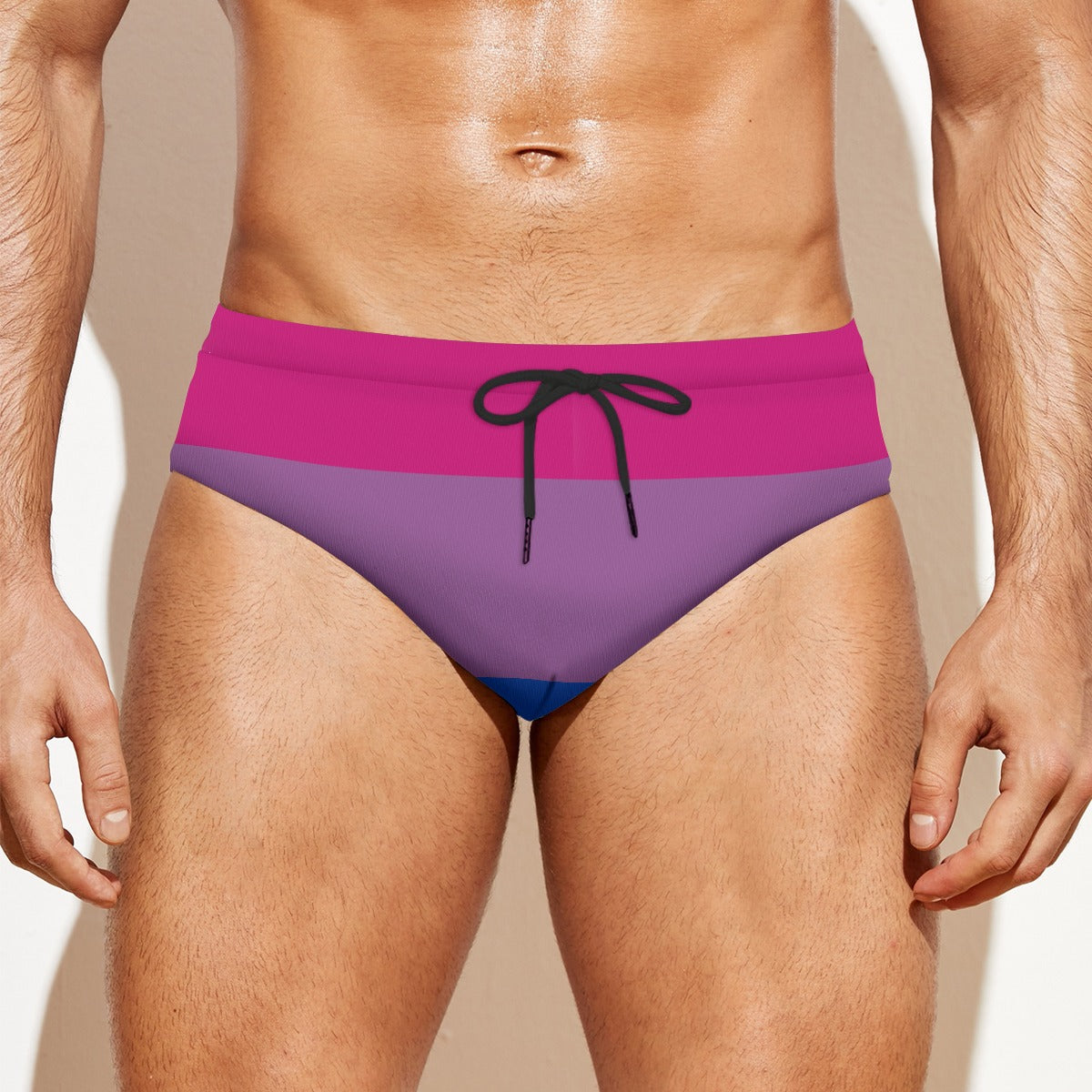 Drawstring Swim Briefs - Bi Pride Design