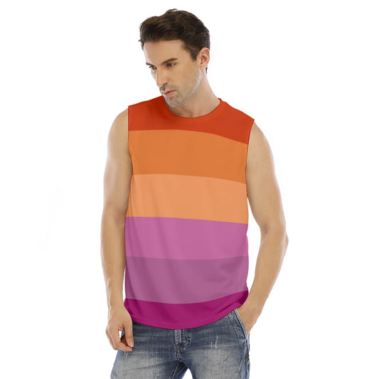 Sleeveless Muscle Tee - Lesbian Pride Design