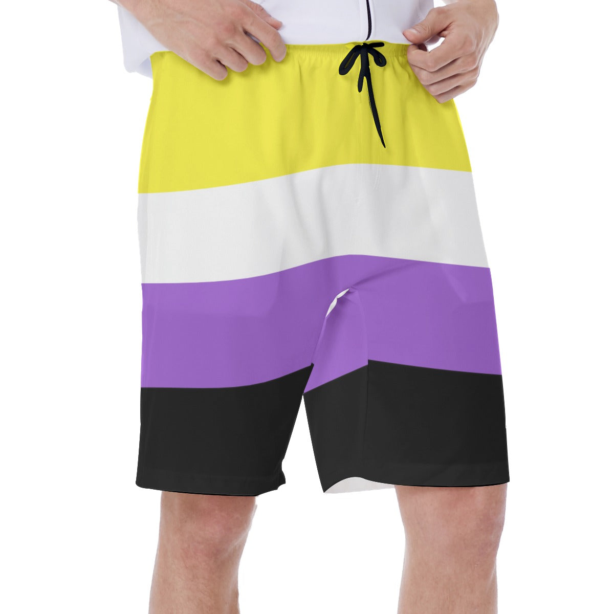 Mesh Lined Swim Trunks - Nonbinary Pride Print