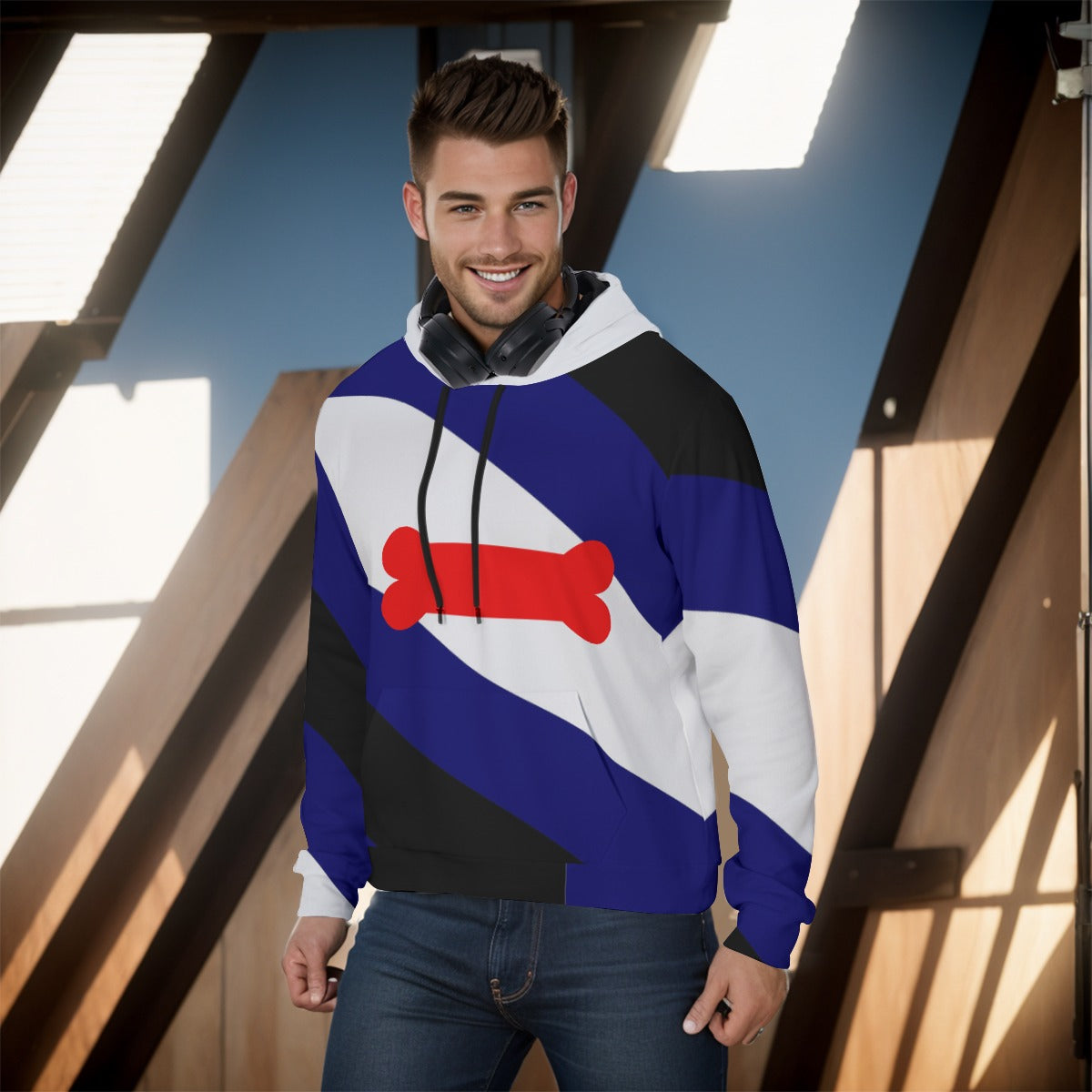 Pullover Hoodie - Pup Play Pride Design (Traditional)