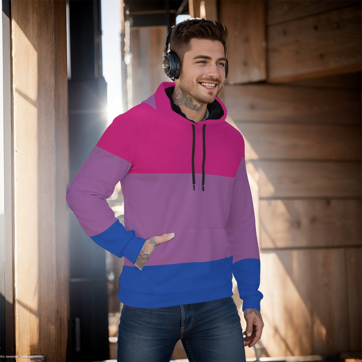 Pullover Hoodie - Bi Pride Design