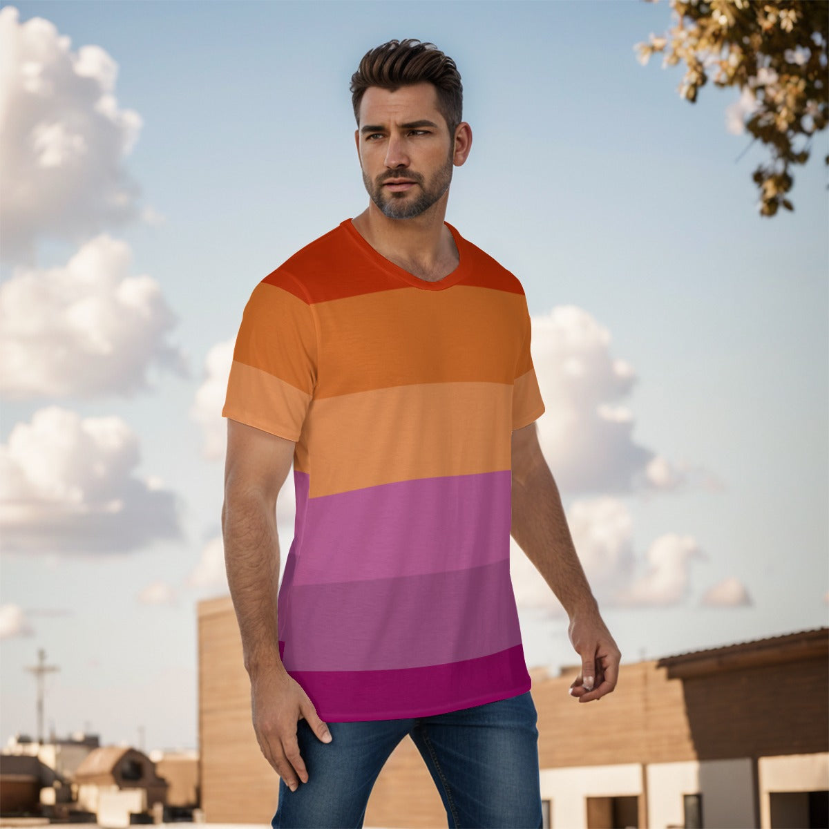 Athletic T-Shirt - Classic Rainbow Design