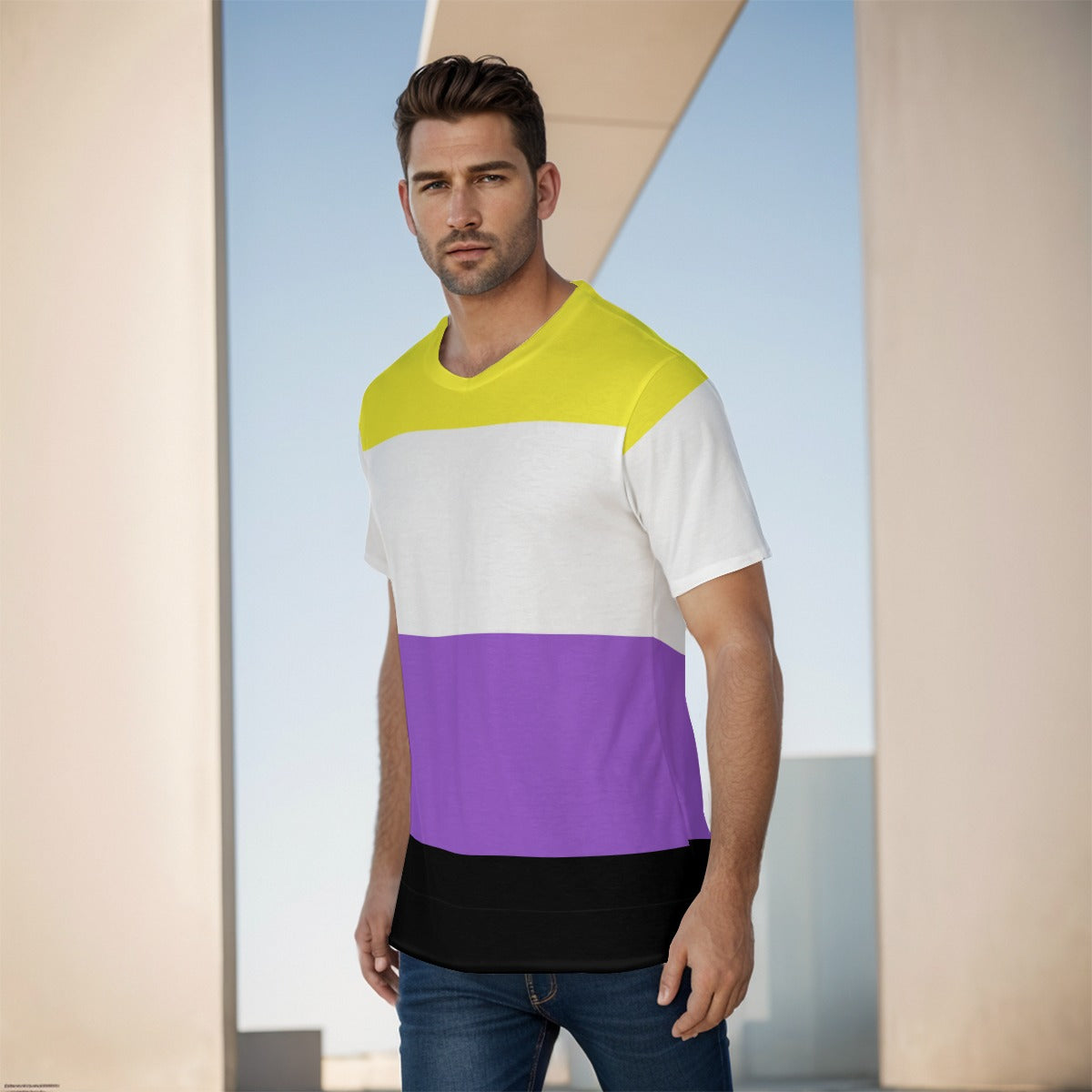 Athletic T-Shirt - Nonbinary Pride Design