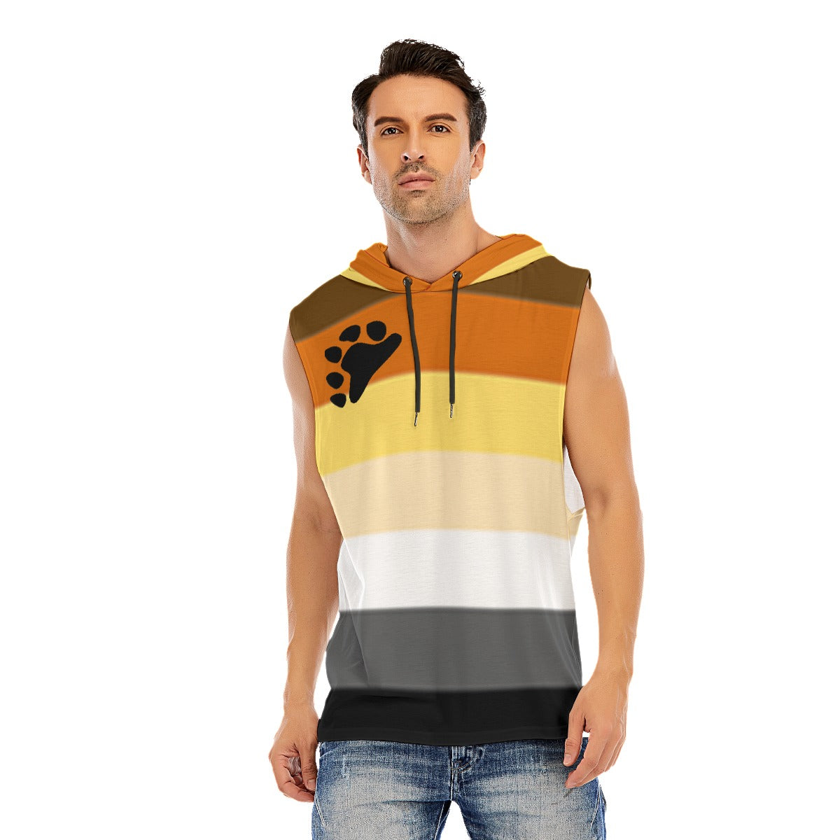 Hooded Sleeveless Muscle T (Bear Pride)