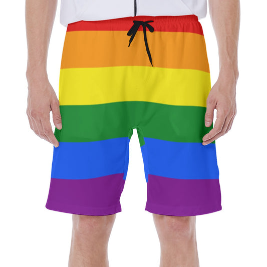 Mesh Lined Swim Trunks - Rainbow Pride Print