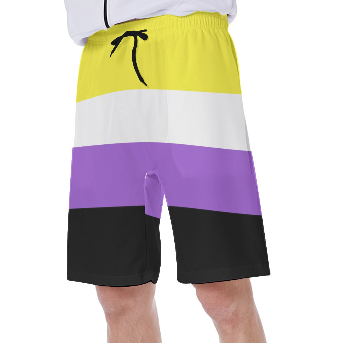 Mesh Lined Swim Trunks - Nonbinary Pride Print