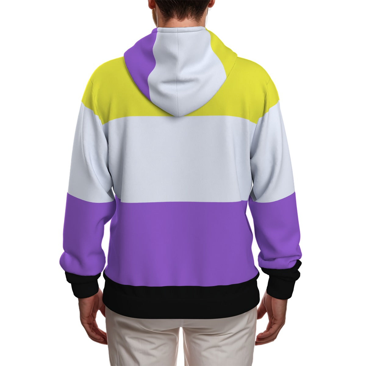 Zip-up Full Sleeve Hoodie (Nonbinary Pride Design)