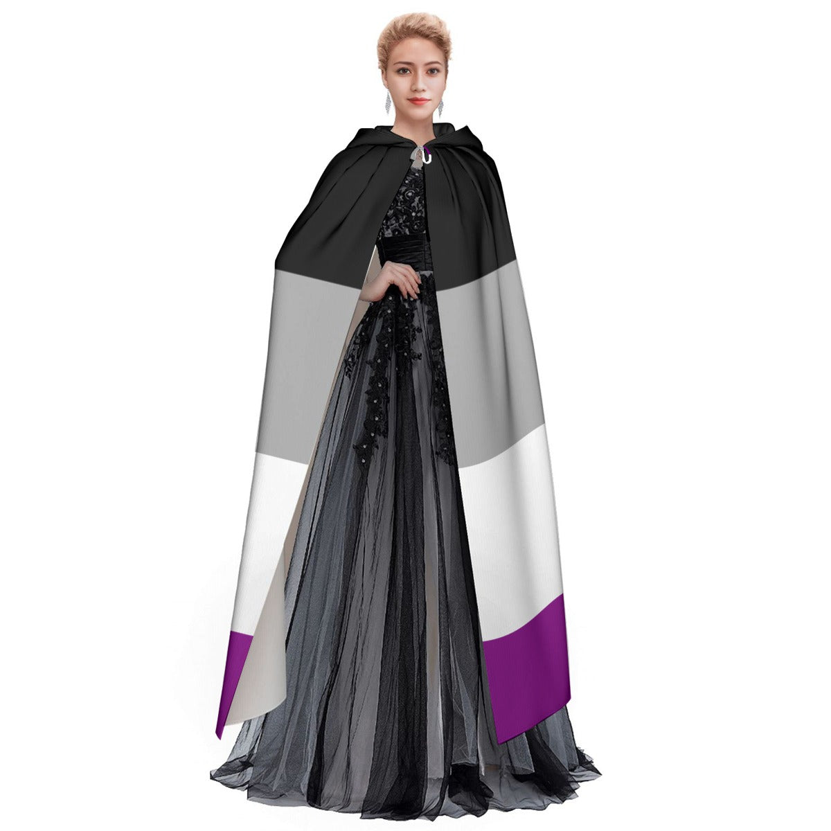 Hooded Cloak - Ace/Asexual Pride Design
