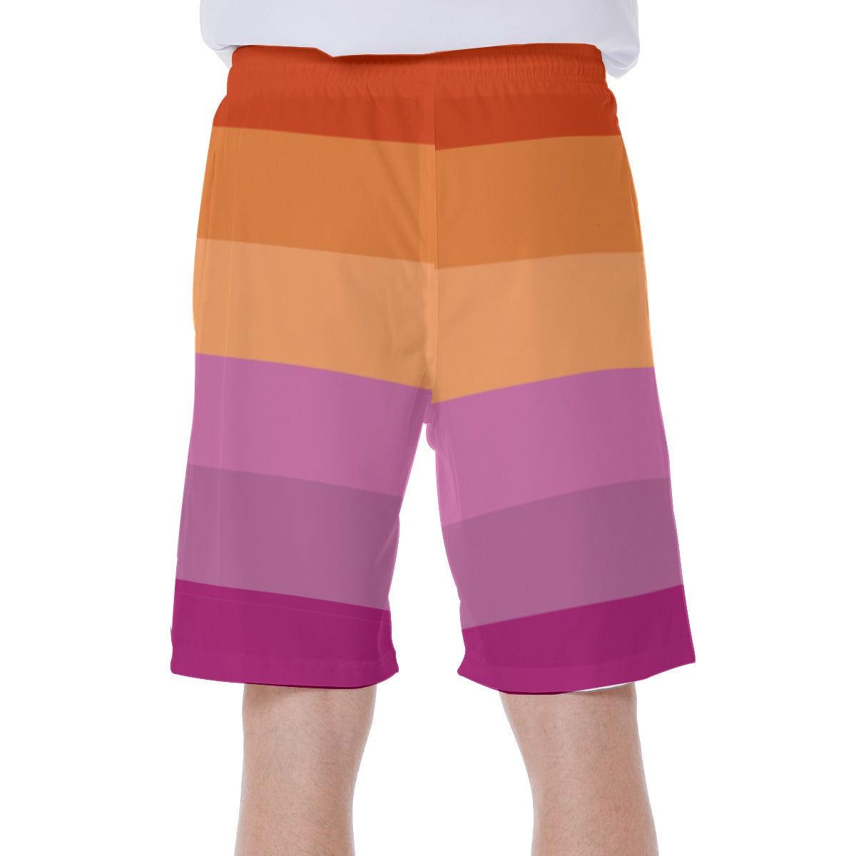 Mesh Lined Swim Trunks - Lesbian Pride Print