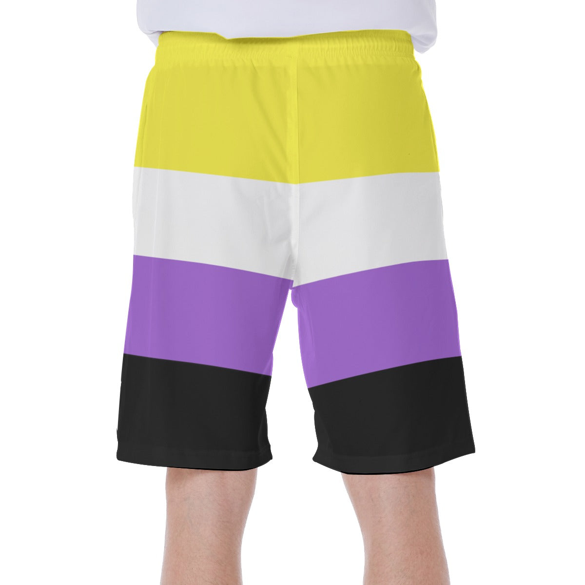 Mesh Lined Swim Trunks - Nonbinary Pride Print